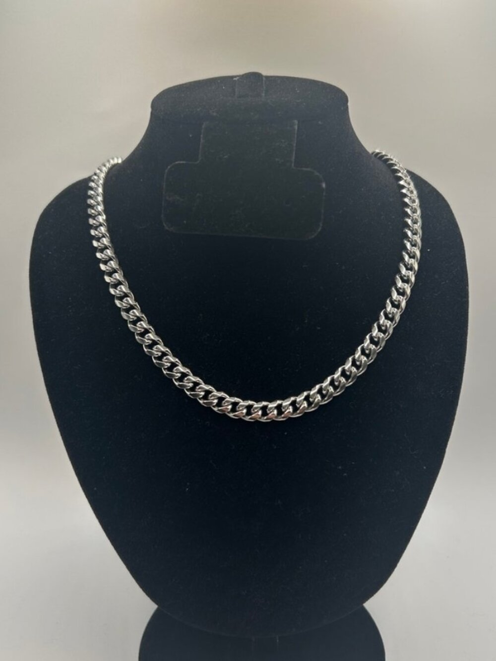 7mm Miami Cuban Link Chain Silver 20 Inch Waterproof Nickel Free